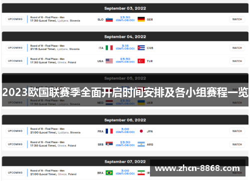 2023欧国联赛季全面开启时间安排及各小组赛程一览